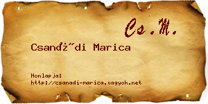 Csanádi Marica névjegykártya